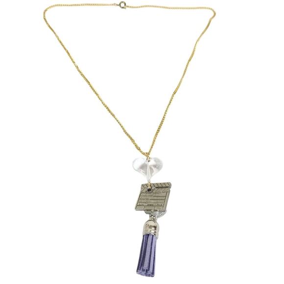 14k Gold Plated Clapperboard Motif Necklace - Picture 1 of 4